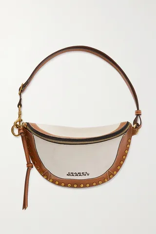 Isabel Marant - Skano Embellished Canvas-trimmed Leather Belt Bag - Ecru