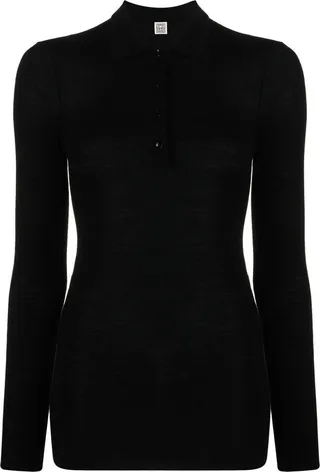 Knitted Wool Polo Top