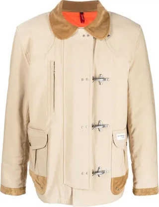 Toggle-Fastened Leather Jacket