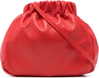 Drawstring Leather Shoulder Bag