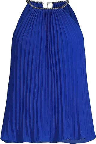 Pleated Chain Halter Tank