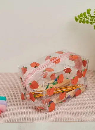 Peaches Print Pencil Case