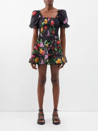 Giulia Floral-print Cotton-blend Mini Dress