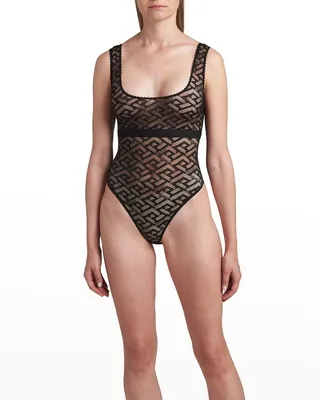 Monogram Tulle Bodysuit