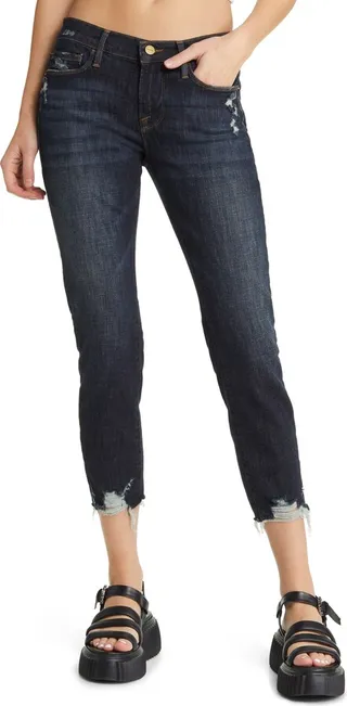Le Garcon Chewed Hem Crop Boyfriend Jeans