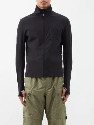Embossed-logo Zipped Top