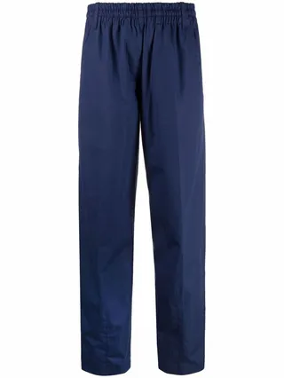 Straight-Leg Cotton Trousers
