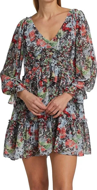 Lewis Floral Georgette Mini Dress