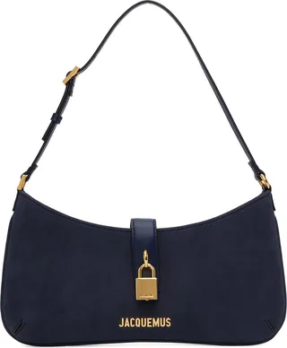 Jacquemus Navy Le Raphia 'Le Bisou Cadenas' Bag