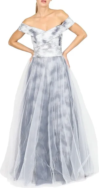 Off The Shoulder Tulle Gown