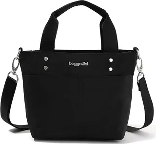 Baggallini Mini Carryall Tote (Black) Handbags