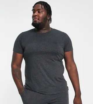 French Connection Plus lounge t-shirt and short set in charcoal