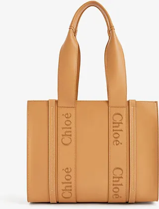 Womens Light Tan Woody Medium Leather Tote bag