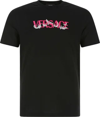Versace Logo Printed Crewneck T-Shirt