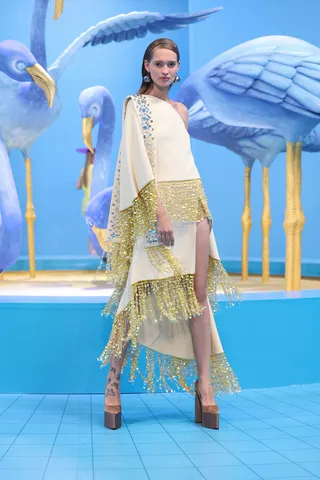 Crepe Cape Top and Skirt