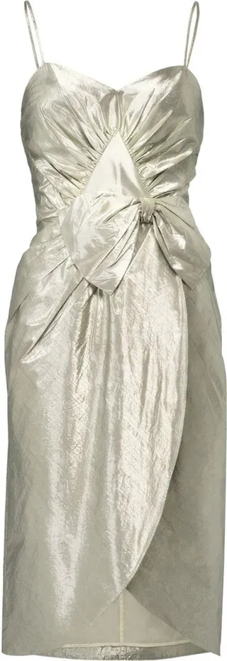 Gathered Bow Detail Midi Dress