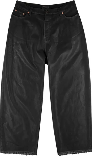 Balenciaga Coated Wide-leg Jeans