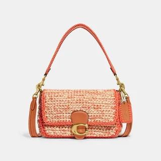 Soft Tabby Shoulder Bag With Crochet