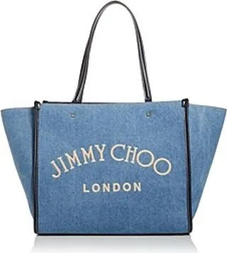 Jimmy Choo Varenne Denim Logo Tote