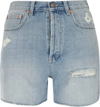 Gucci Eco Washed Distressed Denim Shorts