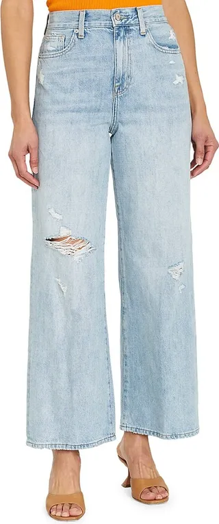 Loretta Distressed Wide Leg Jeans