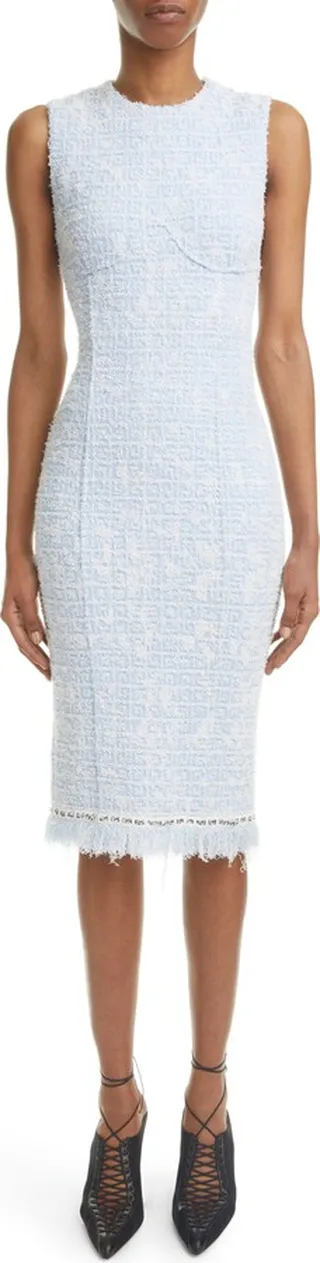 Tweed Sleeveless Sheath Dress