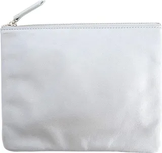 ROYCE New York Leather Organizer Pouch (Silver) Luggage