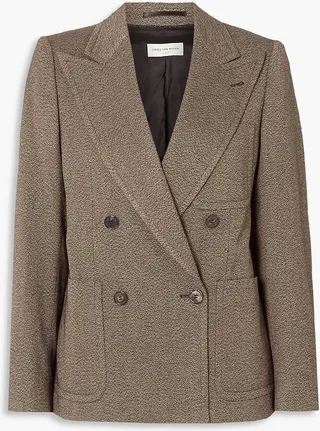 Double-breasted woven blazer