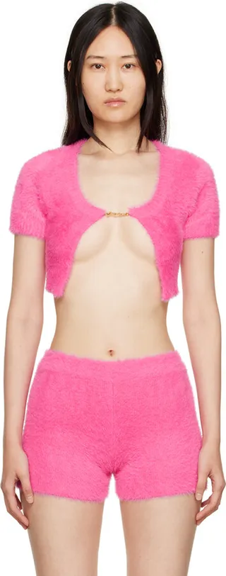 Jacquemus Pink 'La Maille Neve' Cardigan