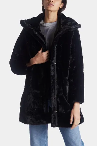 Short Pile Faux Fur Puffer