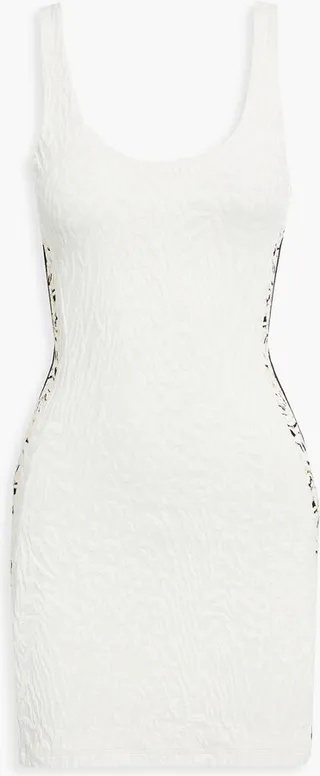 Medina Nara striped stretch-jacquard mini dress