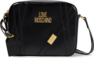 Logo-embellished faux leather shoulder bag