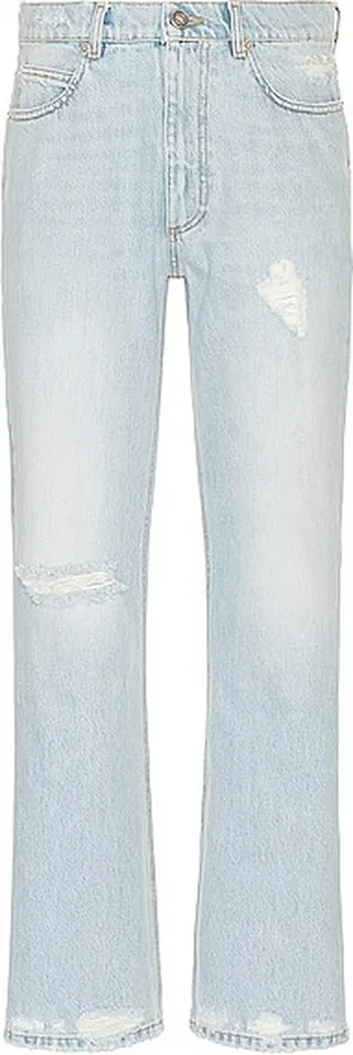 ERL Distressed Denim Pants in Blue