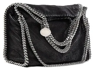 Stella McCartney 3 Chain Tote Shaggy Deer Falabella Tote in Black