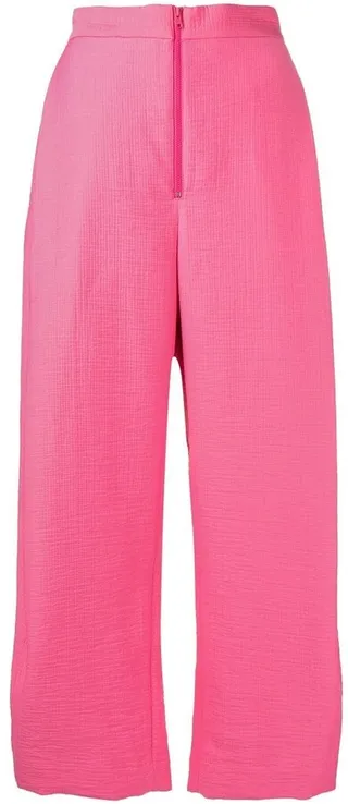 Straight-Leg Cropped Trousers