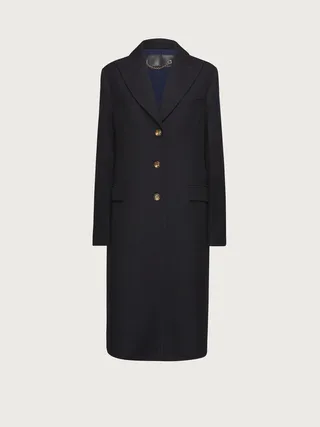 Ferragamo Women Single breasted two tone coat Black
