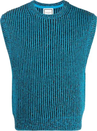 Crew-Neck Ribbed-Knit Vest