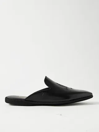 Hamilton Embroidered Leather Slippers