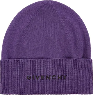Givenchy Black Logo-embroidered Wool Beanie