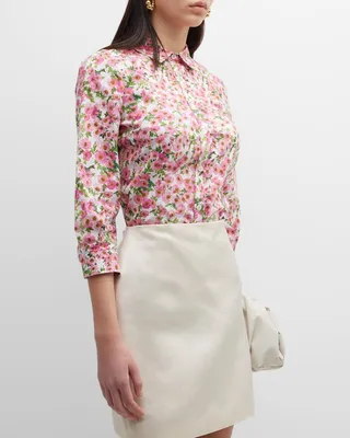 Floral Print Classic Button-Front Shirt