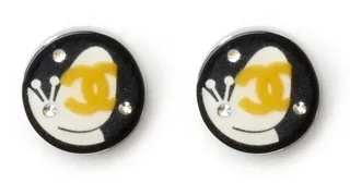 Vintage Resin Butterfly CC Logo Earrings