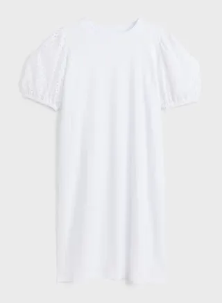 Balloon Sleeve Openwork Dress