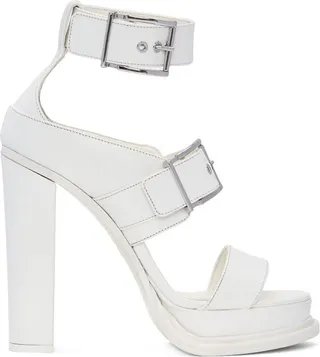 Alexander Mcqueen Leather Platform Sandals 120