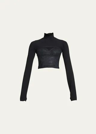 Technical Knit Turtleneck Bolero Top