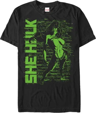 Men's Marvel She-Hulk Bricks T-Shirt - Black - Small