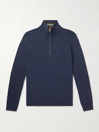 Slim-Fit Merino Wool Half-Zip Sweater