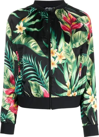 Tropical-print bomber jacket