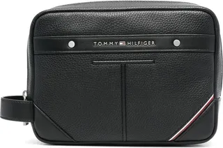 Logo-Plaque Faux-Leather Wash Bag