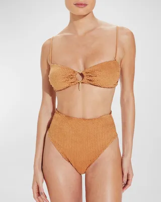 Scale-Effect Buttons Hot Pants Bikini Bottoms