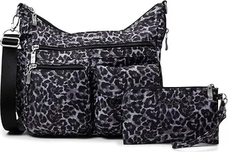 Baggallini Modern Everywhere Bag (Grey Wild Cheetah) Cross Body Handbags